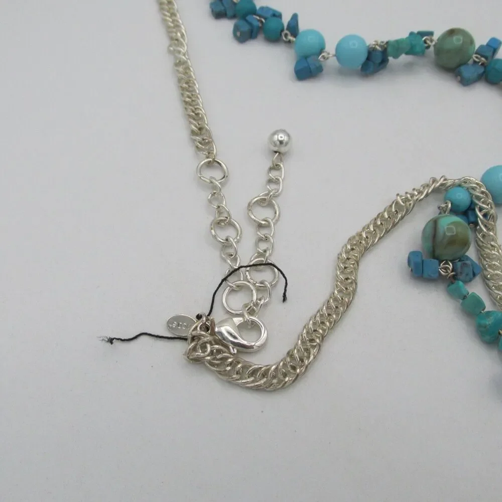 Chico's Palasa Long Turquoise Beaded Statement Necklace 39